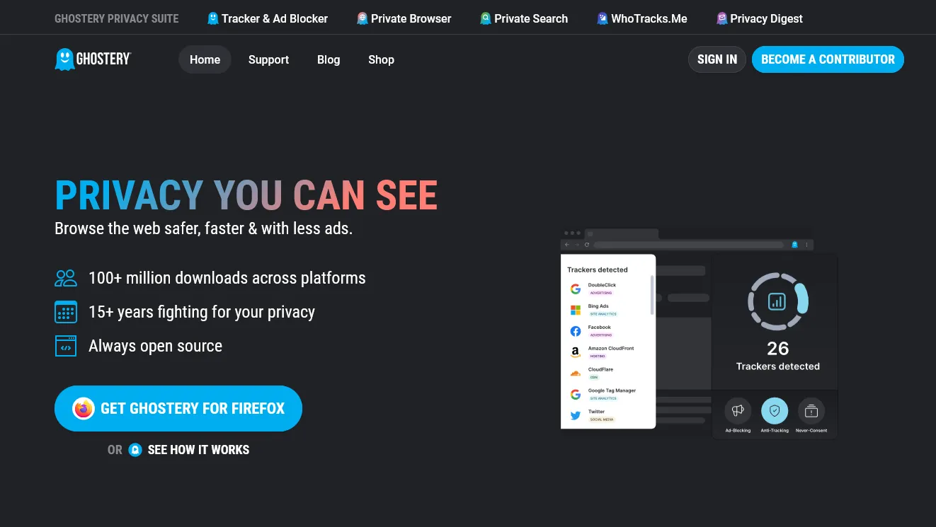 Ghostery – Smart ad blocking, optimized performance